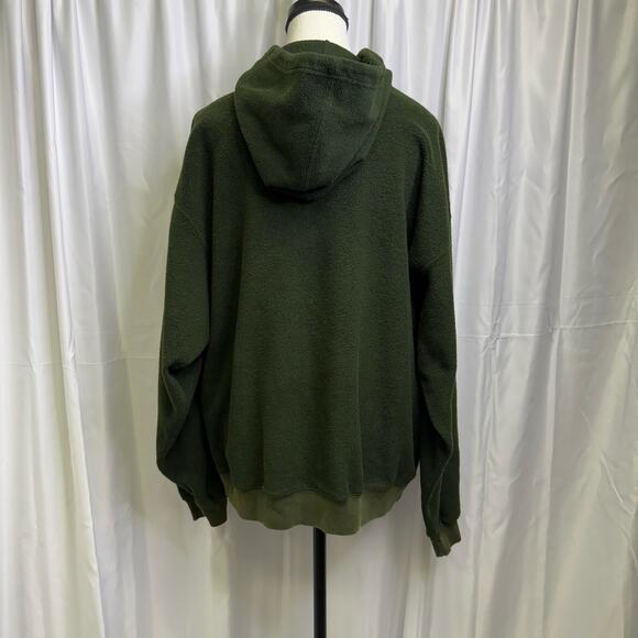 Vintage GAP Athletic Hoodie Forest Green Sherpa Fleece Pullover Small - Picture 4 of 8